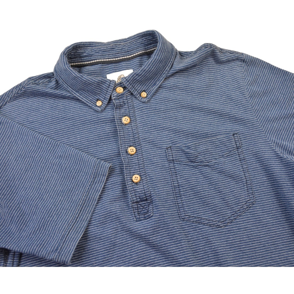 Surfside Supply Polo Style Shirt Short Sleeve Front Pocket Blue Striped Men's M